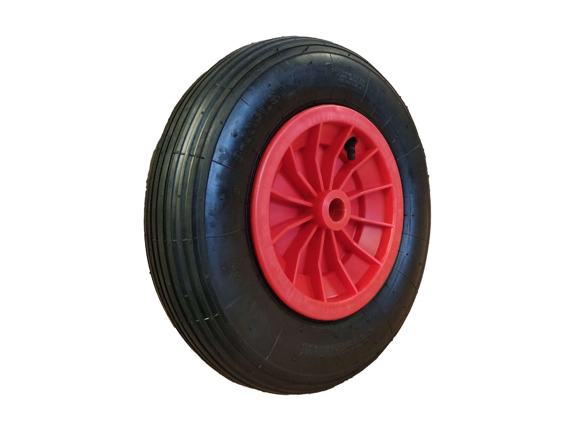 Roues pneumatiques avec bande de roulement A et centre en plastique pour brouettes - Pièces de rechange pour roues PR4.00-8 - 16 Roues pneumatiques avec bande de roulement A et centre en plastique pour brouettes - Pièces de rechange pour roues PR4.00-8 - 16